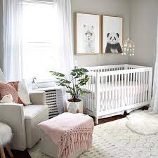 Light Pink And Grey Neutral Nursery With Panda And Alpaca Nursery Art Nurserydecor Nurseryideas Baby Room Design Nursery Baby Room Baby Nursery Decor