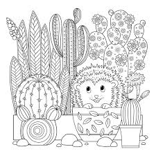 Free printable tall tree like cactus coloring page and download free tall tree like cactus coloring page along with coloring pages for other activities and coloring sheets. Vector Coloring Page Linear Image On White Background Cute Cactus For Page For Coloring Book Contour Image Of Cactus Scribble Fo Stock Vector Illustration Of Antistress Meditation 117431019