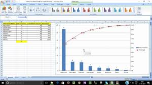 how to create pareto chart in ms excel tamil