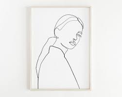 Art Woman Art Drawing Black And White Pictures Fashion Wall Art One Line Drawing Woman Beauty Print Hand Etsy Hand Art Drawing Fashion Wall Art Line Art Drawings