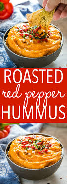 Easy Roasted Red Pepper Hummus Recipe Stuffed Peppers Red Pepper Hummus Best Appetizer Recipes