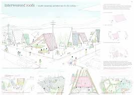 Interweaved Roofs Multi Meaning Architecture In The Urban Mitsumori Ueda Osaka City University Japan Architecture Presentation Architecture Art Tutorials