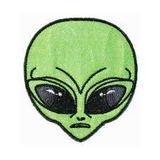 Green Alien Head Iron On Patch Alien Alien Tattoo Cute Alien