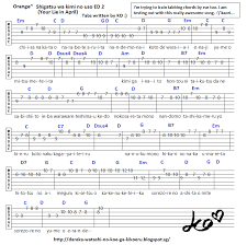 This is a believe me guitar lesson (steins gate ost). Anime Guitar Tabs Tabs For Orange Shigatsu Wa Kimi No Uso Your Lie In April Ed 2