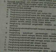Konjungsi subordinatif adalah kata penghubung yang menghubungkan dua buah frasa, klausa, atau kali. 5 Kalimat Subordinatif Tolon Di Jawab Krn Dikumpulkan Bsk Brainly Co Id