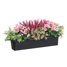 Trough planters and window boxes. Swift Artificial Window Box Trough With Geraniums Erica Eucalyptus 50304418