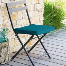 Galette de chaise ou coussin de chaise capitonné noir 40 x 40 cm. Galette De Chaise Carree Bleu Canard Galette De Chaise Coussin Chaise Table De Jardin Pliante