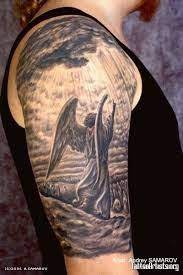 Realistic warrior angel tattoo on guy right half sleeve. The 95 Best Guardian Angel Tattoos For Men Improb Guardian Angel Tattoo Tattoos Sleeve Tattoos