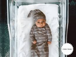 BABY BOY PERSONALIZED Baby Gown Receiving Baby Newborn Reveal Gown Hospital  Photo Coming Home Boy Personalized Custom Baby Shower Gift Boy