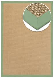 Preise vergleichen und bequem online bestellen! Sisal Teppich Cuadro Natur Baumwollbordure Mintgrun