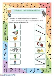 Prokofiev Peter And The Wolf Interactive And Downloadable Worksheet You Can Do The Exercises In 2020 Wolf Character Character Worksheets Preschool Music Activities