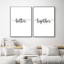 Better Together Set Of 2 Printable Over The Bed His And Hers Etsy Wall Decor Bedroom Wall Decor Quotes Wall Art Quotes