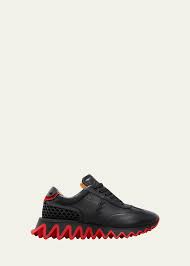 Christian Louboutin Men's Loubishark Flat Leather Red-Sole Runner Sneakers  - Bergdorf Goodman