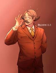 Here's Marvin grossberg in his concept art form- (he looks exactly the same  but slimmer? Idk man 🤔 HAHAHAHA) : r/AceAttorney