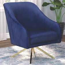 A Line Furnituremid Century Modern Blue Velvet And Brass Swivel Living Room Accent Chair Dailymail