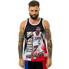 We've got sizes and styles for men, women and kids, so everyone in your fam can feel like a part of the team. Mitchell And Ness T Shirt Nba Behind The Back Philadelphia 76ers Allen Iverson Black White Red Allen Iverson Clothes Accesories T Shirts Tank Tops Basketball Nba Eastern