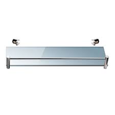Le mensole bagno prodotte dalle varie aziende specializzate nel settore dei complementi d'arredo per bagno, vengono realizzate con diverse tipologie di materiali come ad esempio il legno laccato, la ceramica, il vetro o il cristallo sabbiato. Mensola Bagno In Vetro Temperato 40cm Bordo In Acciaio Kamalubagno