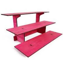 3-Tier Straight Retail Table Display Stand with Shelves for Products | 3  Step Straight Display Rack for Counter Top, Craft Shows, Farmers Market, ...