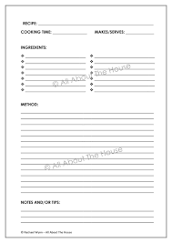 Editable Printable Recipe Sheets Template Meal Planning Etsy Recipe Cards Template Printable Recipe Sheets Printable Recipe Cards