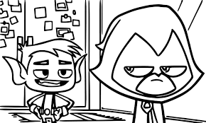 Cartoon coloring pages coloring book pages coloring sheets penguin bird popular cartoons types of books teen titans line art aurora sleeping beauty. Beast Boy Proves Raven Coloring Page Lego Coloring Pages Super Coloring Pages Coloring Pages