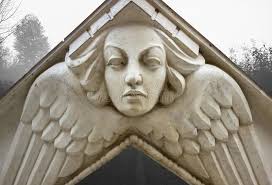 Angel of the Lord with a Human Face and Large Wings Stock Photo