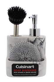 Cuisinart Rectangular Kitchen Soap Dispenser With Sponge Holder Brush Holder Ebay