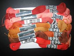 dmc flower thread in the orange color family lot of 14