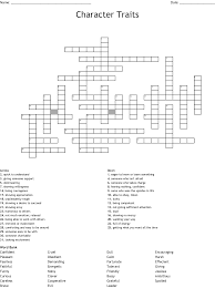 This is a great tool for those kids who need more of a challenge to get them involved and focused during. Character Traits Crossword Puzzle Wordmint