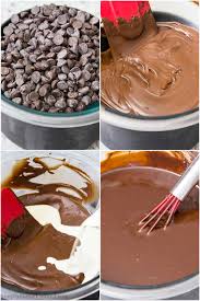 A Four Image Collage Of How To Make A Smooth Chocolate Ganache In 2020 Easy Opera Cake Recipe Opera Cake Cake Recipes