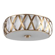Safavieh Charing Cross 2 Light Antique Gold Flush Mount Lit4191a