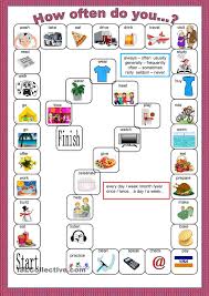 Board Game Frequency Adverbs English Vocabulary Games Adverbs English Games