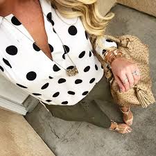 Black And White Polka Dot Top Outfit Nicolette Stocks On Instagram Comfy Casual Today Liketoknow It Www Liketk It Zv2k Liketkit Olive Pants Olive Pants Outfit Fashion