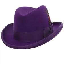 Mens Purple Godfather Hat 100 Wool Homburg Dress Hat 4201 Mens Fashion Dress Shoes Hats For Men Fashion Dress Shoes