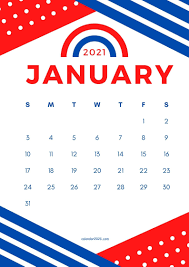 January 2021 Calendar Design Diy Theme Idea In Red And Blue Color Combination In 2020 Calendar Design 2021 Calendar Calendar Design Template
