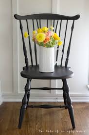 our freshly painted dining chairs & our