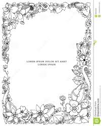 Garden Border Coloring Floral Illustrations Flower Doodles Coloring Books