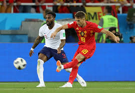 Michy batshuayi has hilariously reacted to accidentally booting the ball in his own face courtesy of the frame of the woodwork. World Cup 2018 Belgium Striker Michy Batshuayi Slaughtered On Social Media After Booting Ball In Own Face While Celebrating Opening Goal Against England