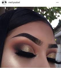 Black And Silver Eyeshadow Looks Glitter Neutral Make Up Glam Look Yellow Gold Silver Brown Black Eyeshadow Makeup Gold Smokey Eye Makeup Eyeshadow