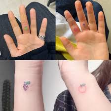 Colorful Cute Tiny Fruit Peach Flower Grape Temporary Tattoo Etsy In 2020 Small Wrist Tattoos Tattoos Cute Finger Tattoos