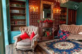 Luxury Classic Interior Of Home Library Sitting Room With Bookshelf Stock Photo Picture And Royalty Free Image Image 133057597