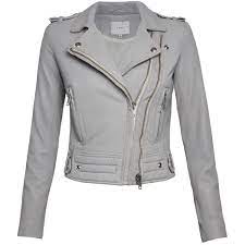 Iro Luiga Leather Jacket Grey Found On Polyvore Grey Leather Jacket Light Gray Leather Jacket Leather Jackets Women