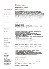 compliance officer resume, objective