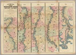 Lloyds Map Of The Lower Mississippi River From St Louis To