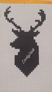 Un Cerf Dessine A Partir Du Poitrail Pixelart Dessin Pixel Pixel Art Dessin