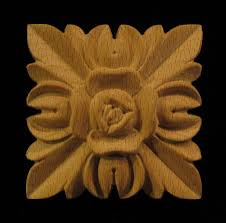 Wood Carved Rosette Rose Square Wood Rosettes Wood Carving Designs Wood Carving Faces