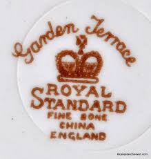 Royal Standard Garden Terrace 1940s Backstamp Pottery Making Cake English China