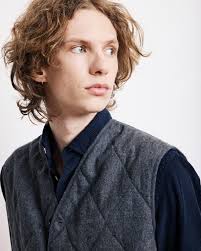 Vince Men's Grey Wool Flannel Vest BE28107-02