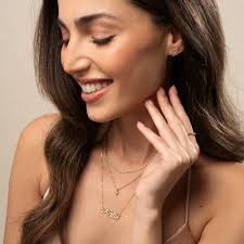 Bijoux Plaqué Or Rose Petit Collier En Or Collier Prénom Avec Pierre De  Naissance En Or