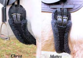 Merino wool lining is removable and washable for easy cleaning. Lammfellgurt Christ Vs Mattes Blue Aline