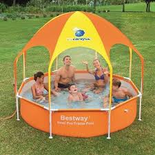 Bestway 8 X 20 Splash In Shade Kids Spray Play Swimming Pool With Uv Canopy Target Piscinas Portatiles Inflables Para Piscina Piscinas Para Ninos